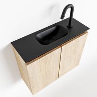 Toiletmeubel Mondiaz Ture | 60 cm | Meubelkleur Washed oak | Eden wastafel Urban Midden | 1 kraangat