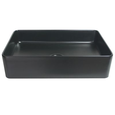 Waskom Wiesbaden Link | 50x35x14.5 cm | Keramiek | Vrijstaand | Rechthoekig | Zwart mat