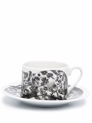 Fornasetti service à thé en porcelaine à imprimé illustration - Noir