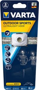 Varta Outd.Sp. Ultralight H30R white Hoofdlamp LED werkt op een accu 100 lm