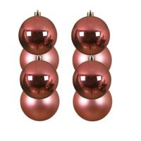 Decoris Kerstballen - 12x st - lippenstift roze - D10 cm - kunststof - kerstversiering