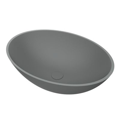 Arcqua Prince Waskom Opbouw - 49x34cm - ovaal - cast marble - mat grijs WAS459711
