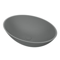 Arcqua Prince Waskom Opbouw - 49x34cm - ovaal - cast marble - mat grijs WAS459711