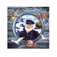 Servetten Zeekapitein 3-laags 40x Stuks - Feestservetten - thumbnail