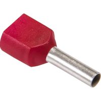 Twin eindaderhulzen geisoleerd 2x 10.0 mm 26.0/14.0 mm rood 100 stuks