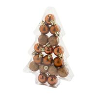 Cos & Trendy Kerstballen - 17 stuks - koper - 3 cm - kunststof