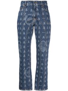 Ahluwalia jean à motif monogrammé - Bleu