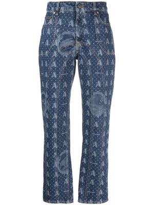 Ahluwalia jean à motif monogrammé - Bleu