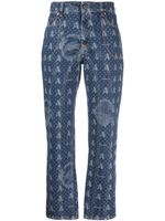 Ahluwalia jean à motif monogrammé - Bleu