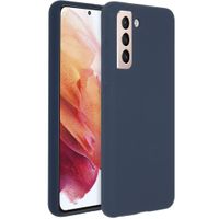 Accezz Liquid Silicone Backcover Samsung Galaxy S21 Telefoonhoesje Blauw