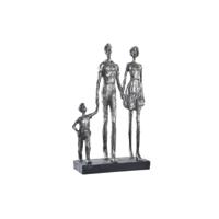 Decoratieve figuren DKD Home Decor 26 x 11,5 x 41,5 cm Zilverkleurig Zwart Familie