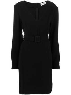 P.A.R.O.S.H. robe courte ceinturée à col v - Noir