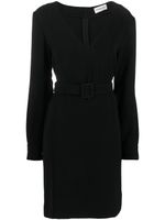 P.A.R.O.S.H. robe courte ceinturée à col v - Noir