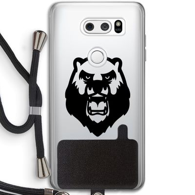 Angry Bear (black): LG V30 Transparant Hoesje met koord