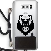 Angry Bear (black): LG V30 Transparant Hoesje met koord