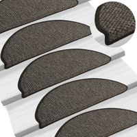 VidaXL Trapmatten zelfklevend 15st sisal-look 65x21x4cm antracietkleur