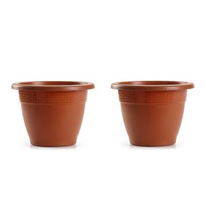 3x stuks bloempotten terra cotta rond diameter 22 cm