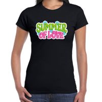 Jaren 60 Flower Power Summer Of Love verkleed shirt zwart dames - thumbnail