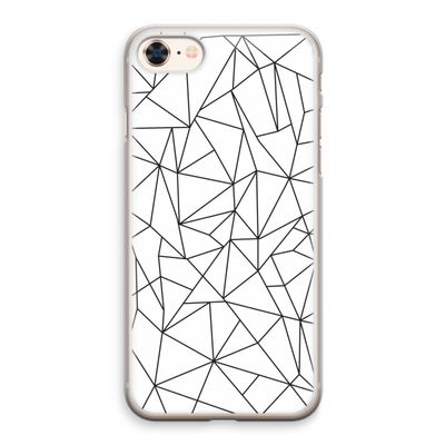 Geometrische lijnen zwart: iPhone 8 Transparant Hoesje