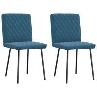 Eetkamerstoelen 2 st fluweel blauw