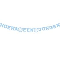 Letterslinger ''Hoera een jongen'' blauw | 5 stuks