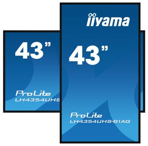 iiyama LH4354UHS-B1AG beeldkrant Digitale signage flatscreen 108 cm (42.5") LCD Wifi 500 cd/m² 4K Ultra HD Zwart Type processor Android 11 24/7