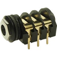 Cliff CL13345 Jackplug 6,35 mm Bus, inbouw horizontaal Aantal polen: 3 Stereo Zwart 1 stuk(s)