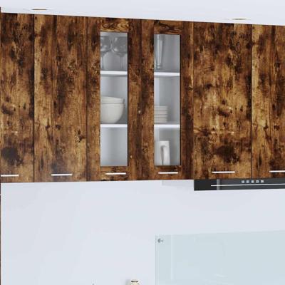 Hangkast Riga Gerookt eiken 60 x 31 x 80 cm Bewerkt hout