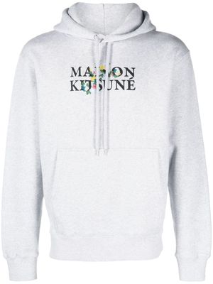 Maison Kitsuné hoodie en coton à logo imprimé - Gris