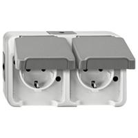 Merten MEG2321-8029 Wandcontactdoos dubbel Compleet 1 stuk(s)