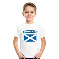 T-shirt met Schotse vlag wit kinderen - thumbnail