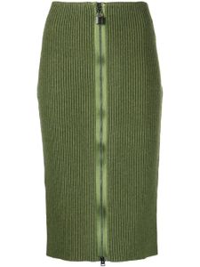 TOM FORD jupe crayon zippée à design nervurée - Vert