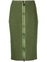 TOM FORD jupe crayon zippée à design nervurée - Vert