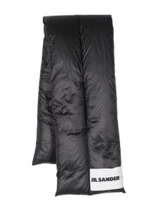 Jil Sander écharpe matelassée à patch logo - Noir