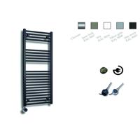 Sanicare Elektrische Design Radiator - 111.8 x 45 cm - 596 Watt - thermostaat chroom linksonder - mat zwart HRLEC 451118/A