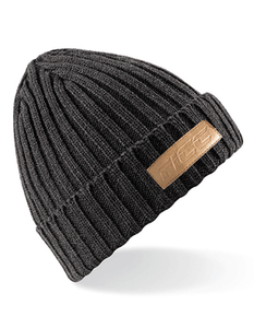 BLACK RIBBED BEANIE Donkergrijs One size