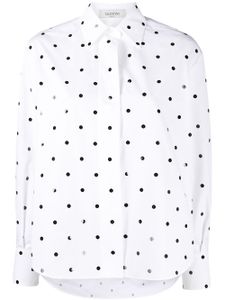 Valentino Garavani chemise brodée à pois - Blanc