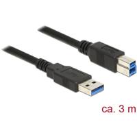 Delock USB-kabel USB 3.2 Gen1 (USB 3.0 / USB 3.1 Gen1) USB-A stekker, USB-B stekker 3.00 m Zwart Vergulde steekcontacten 85069