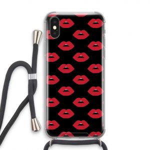 Lips: iPhone XS Transparant Hoesje met koord
