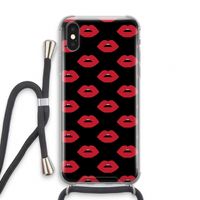 Lips: iPhone XS Transparant Hoesje met koord