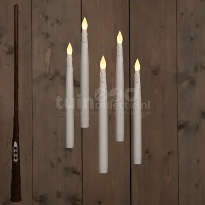 Zwevende LED Kaarsen met Toverstaf 27cm 5st