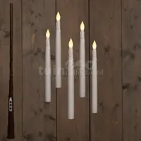 Zwevende LED Kaarsen met Toverstaf 27cm 5st - thumbnail
