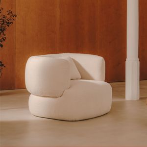 Kave Home Fauteuil 'Martina' Bouclé, kleur Wit