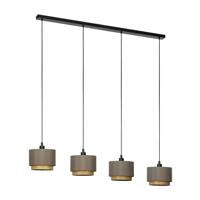 Stars of Light 4-lichts hanglampMarchena cappucino met hout - 390121