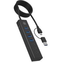 ICY BOX IB-HUB1737-C3 USB 3.2 Gen 1 (3.1 Gen 1) Type-C 5000 Mbit/s Zwart