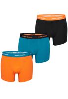 Happy Shorts Happy Shorts Heren Boxershorts Trunks Oranje/Turquoise/Zwart 3-Pack