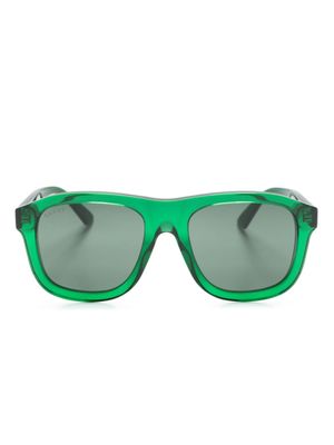 Gucci Eyewear lunettes de soleil oversize à plaque logo - Vert