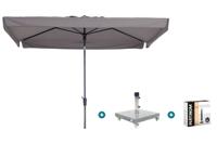 Madison Delos Luxe stokparasol 200x300 cm. - Taupe met Sevilla voet en hoes Madison Delos Luxe stokparasol 200x300 cm. - Taupe met Sevilla voet en hoes