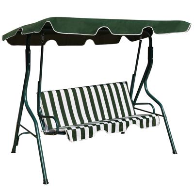 Hollywood Schommel 3-Zits Tuinschommel Schommelbank met Schuifdak Groen/Bruin/Zwart 172 x 154 x 110 cm