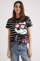 Gestreept T-shirt met Mickey Mouse - BLACK - S